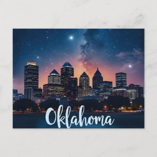 Skyline von Oklahoma City bei Nacht Moderne Stad Postkarte