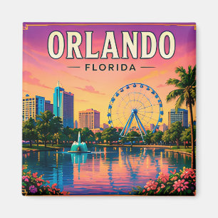 🎡 Skyline von Orlando Florida und Lake Eola Magnet
