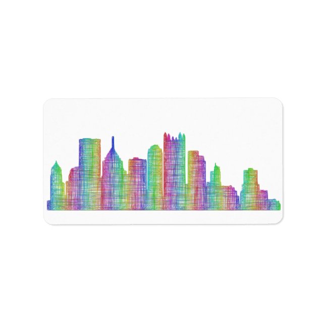 Skyline von Pittsburgh Adressaufkleber (Vorne)
