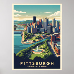 Skyline von Pittsburgh, Pennsylvania Poster