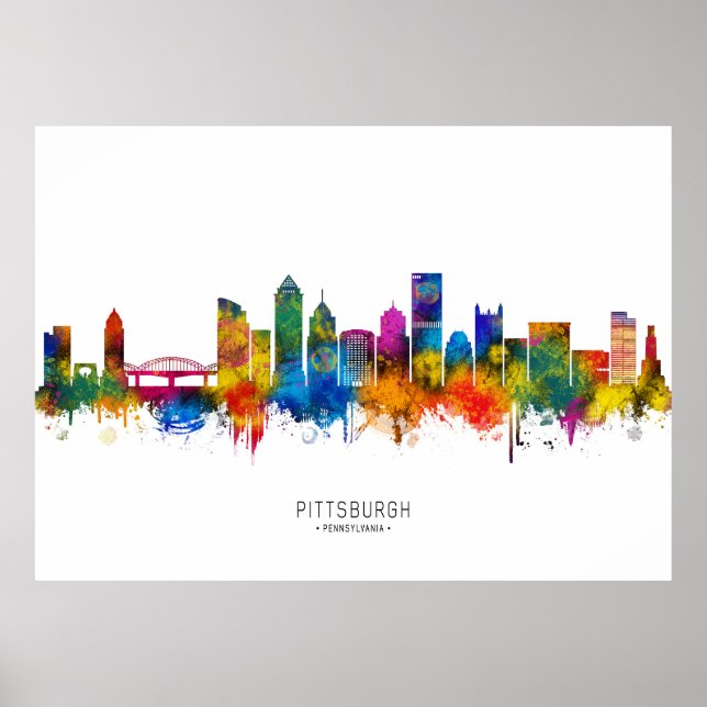 Skyline von Pittsburgh Pennsylvania Poster (Vorne)