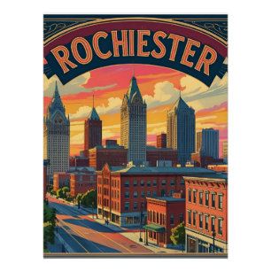 Skyline von Rochester New York USA Poster