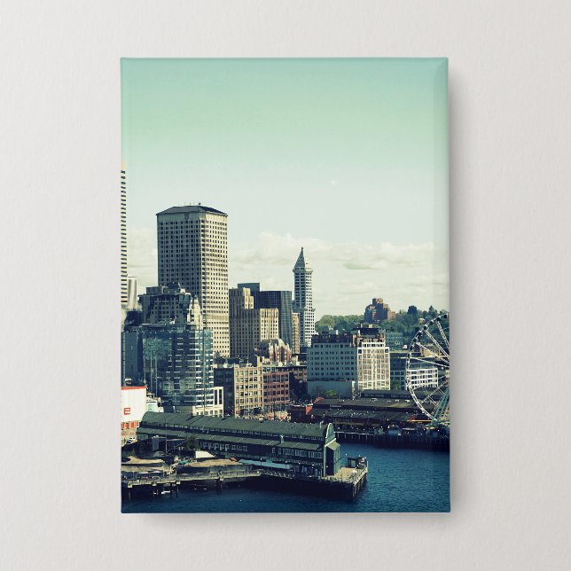 Skyline von Seattle Button (Vorderseite)