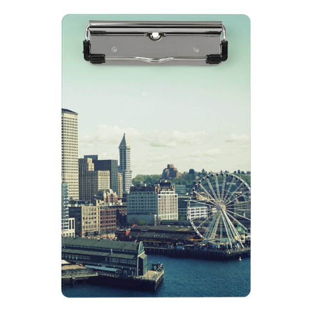 Skyline von Seattle Mini Klemmbrett (Vorderseite)