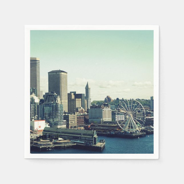 Skyline von Seattle Serviette (Vorderseite)
