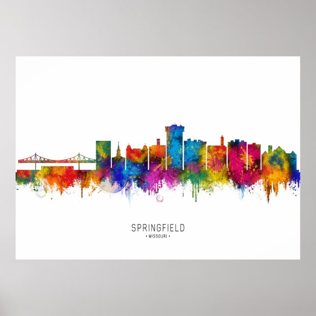 Skyline von Springfield Missouri Poster (Vorne)