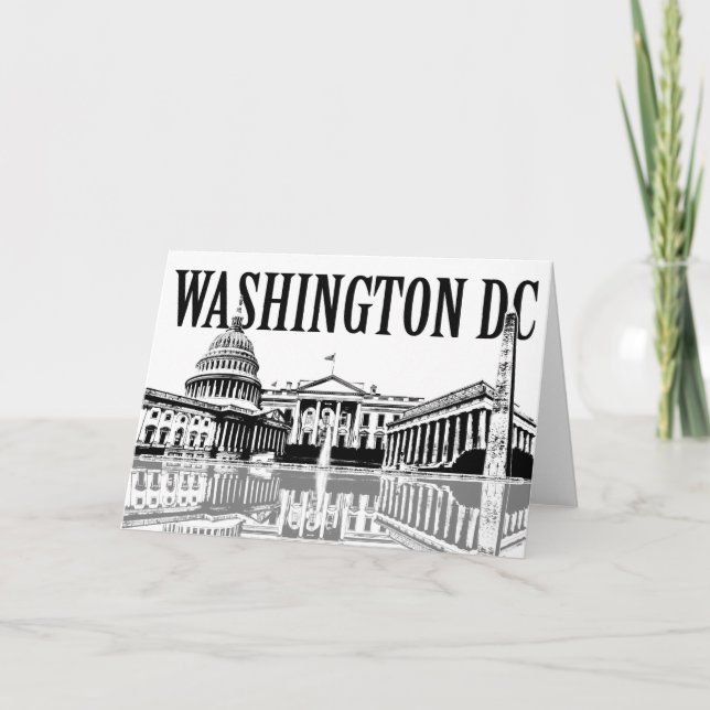 Skyline Washington Dc Sehenswürdigkeiten Karte (Vorderseite)