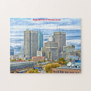 Skyline Winnipeg Kanada. Jigsaw Puzzle