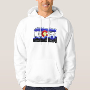 Skylinegebirgsflagge Hoodie Denvers Colorado