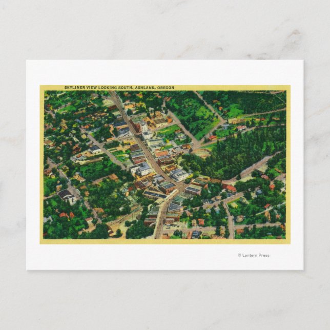 Skyliner-Ansicht mit Blick nach Süden über Ashland Postkarte (Vorderseite)