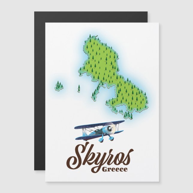 Skyros Greece Insel Map Magnetkarte (Vorne/Hinten)