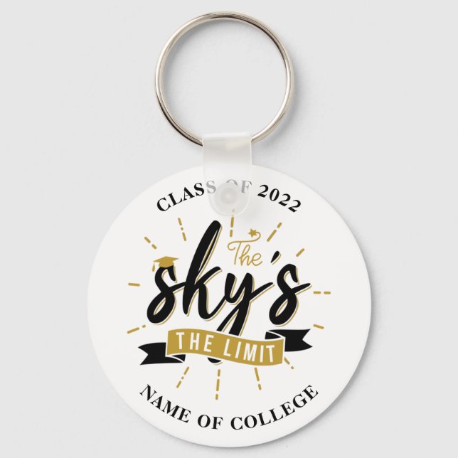 Sky's The Limit Class of 2022 Personalisiert Grad Schlüsselanhänger (Vorderseite)