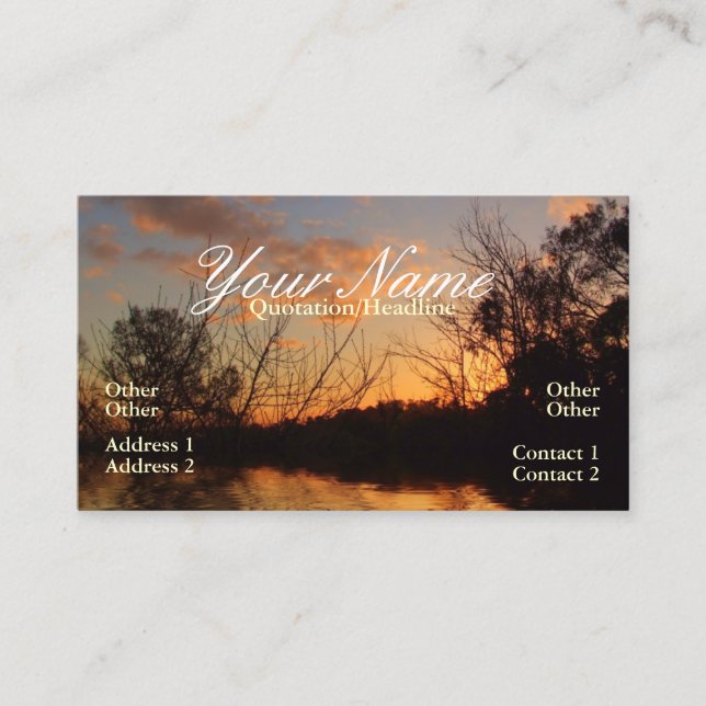 Skyscapes Sonnenuntergang Silhouette Business Card Visitenkarte (Vorderseite)