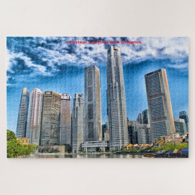 Skyscrapers Singapore Skyline. Jigsaw Puzzle (Horizontal)