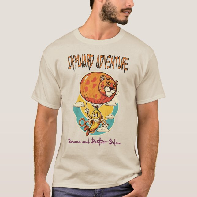 Skyward Adventure: Banana und Panther Balloon T-Shirt (Vorderseite)