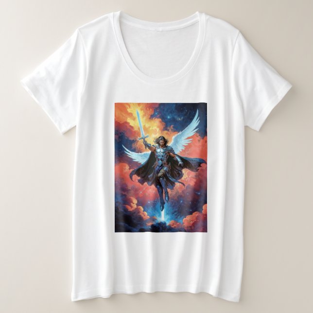 Skywarden Warrior Archangel Michael Große Größe T-Shirt (Design vorne)