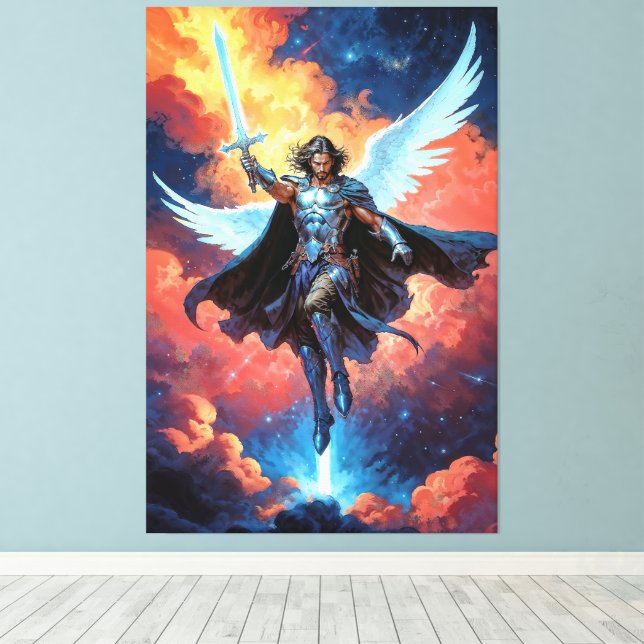 Skywarden Warrior Archangel Michael Leinwanddruck (Insitu (Holzboden))