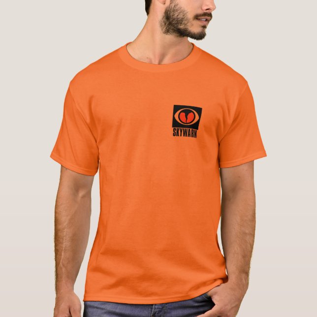 SKYWARN Sturm-Geleitboot-Orangen-T-Shirt T-Shirt (Vorderseite)