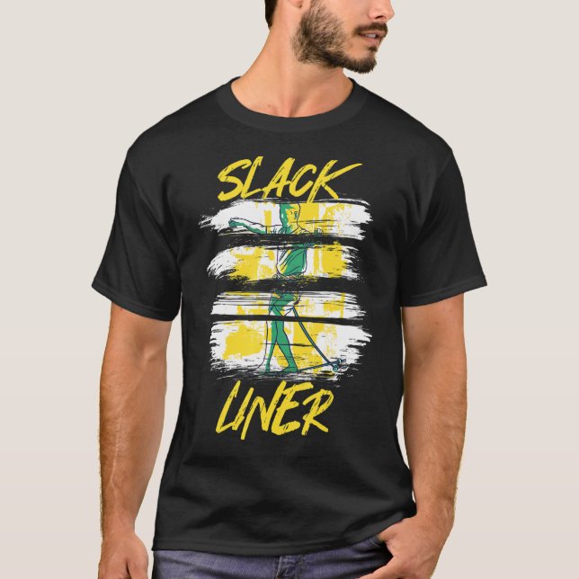 Slackliner Slackline Slacklining Tricklining Highl T-Shirt (Vorderseite)