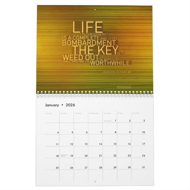 @slackluster : Le calendrier de 2010 (Jan 2026)