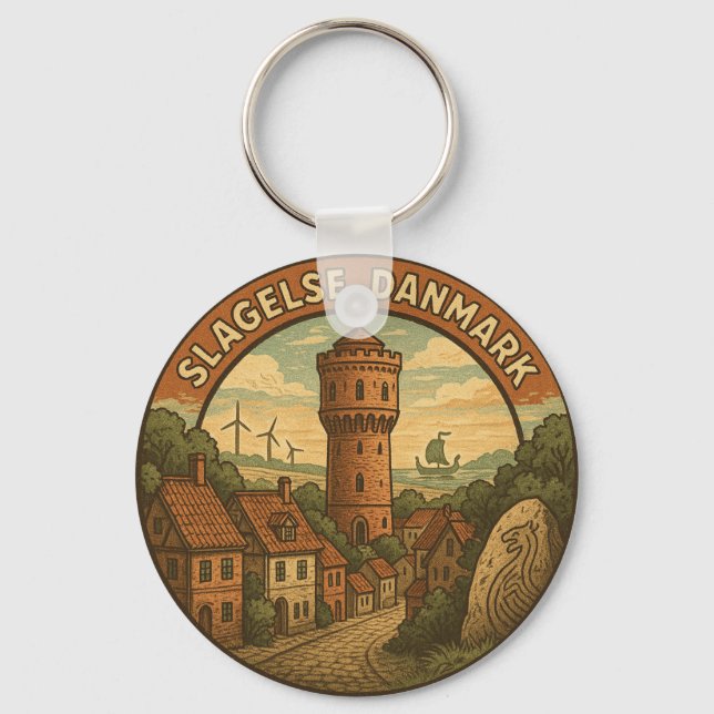 Slagelse Dänemark Turm Schlüsselanhänger (Vorderseite)