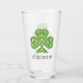 Slainte Celtic Kleeblatt Green St. Patrick's Day Glas