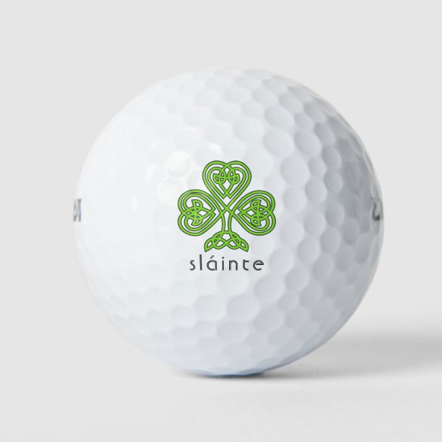 Slainte Celtic Kleeblatt Green St. Patrick's Day Golfball (Vorderseite)
