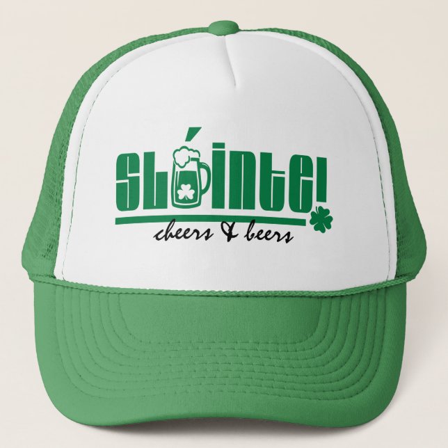 Sláinte. Cheers & Beers. St. Patrick's Day Truckerkappe (Vorderseite)