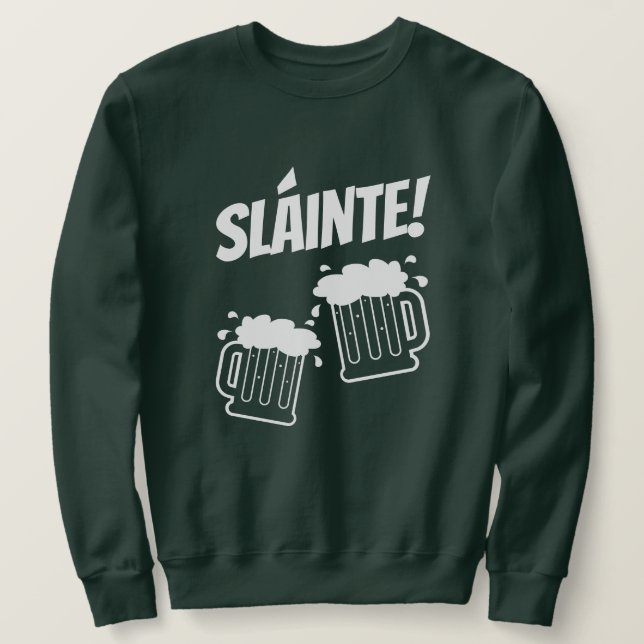 Sláinte cool vert St Patrick's Day sweatshirt (Design devant)