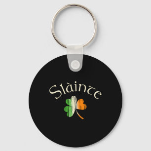 Slainte Irisches Kleeblatt Flagge Irlands St. Patr Schlüsselanhänger