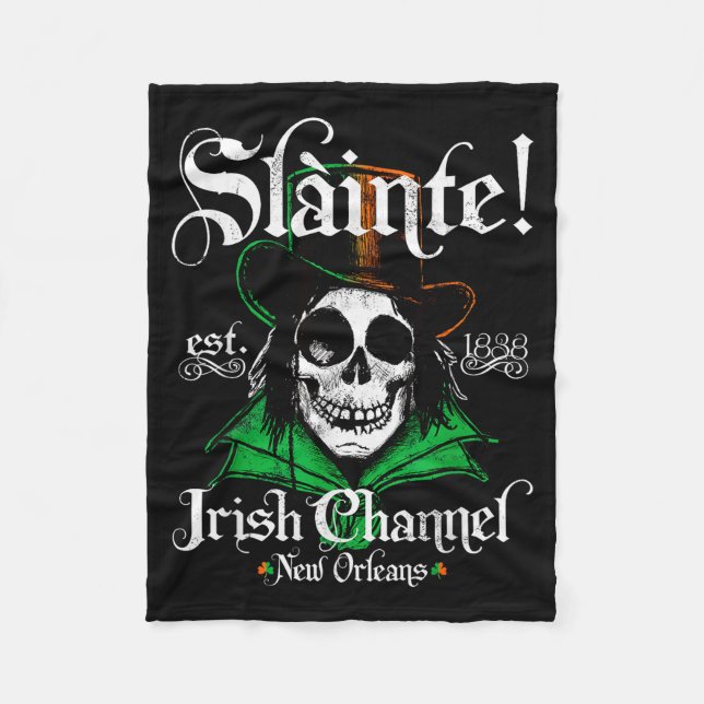 Slainte Irish Channel New Orleans St Patricks Day  Fleecedecke (Vorderseite)