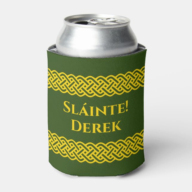 Sláinte Irish Cheers Celtic Green Dosenkühler (Kanne Vorderseite)