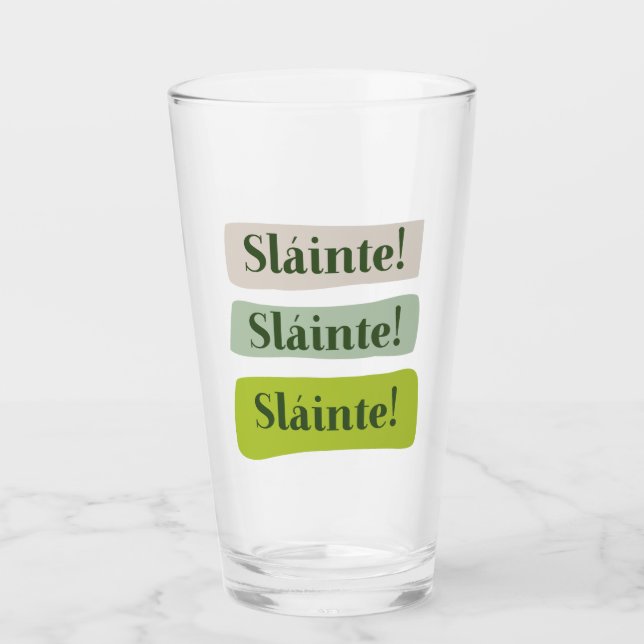 Slainte Irish Good Health St. Patrick's Day Green Glas (Vorderseite)