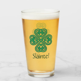 Sláinte Irish Kleeblatt Green Celtic Lucky Clover Glas