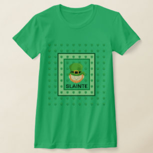 Slainte Leprechaun und Kleeblätter T-Shirt