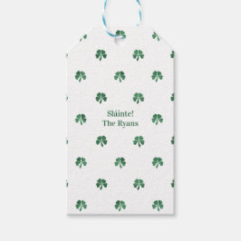 Sláinte Lucky Painterly Clover Irish Wedding Geschenkanhänger