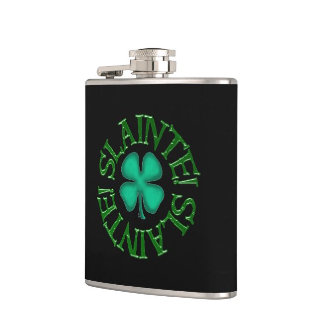 Slainte mit schwarzer Clover-Flasche Flachmann (Links)