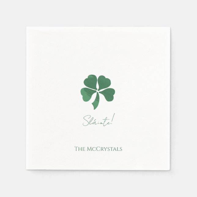 Sláinte Saint Patricks Irish Wedding Personalisier Serviette (Vorderseite)