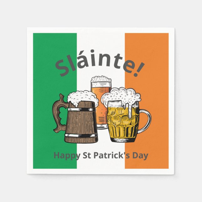 Sláinte! ST PATRICK'S DAY Bier Serviette (Vorderseite)