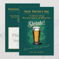 Slàinte! St. Patrick's Day Pint of Beer on Green
