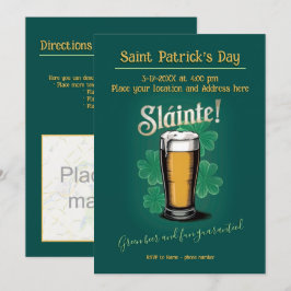 Slàinte! St. Patrick's Day Pint of Beer on Green