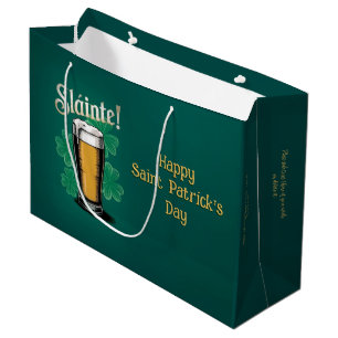 Slàinte! St. Patrick's Day Pint of Beer on Green Große Geschenktüte