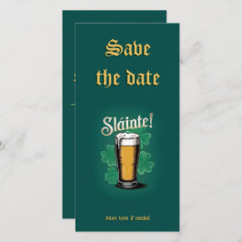 Slàinte! St. Patrick's Day Pint of Beer on Green Save The Date