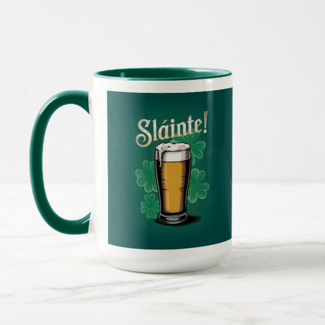 Slàinte! St. Patrick's Day Pint of Beer on Green Tasse (Links)