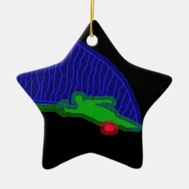 Slalom-Wasser-Skifahrer-Spray Keramikornament (Vorne)