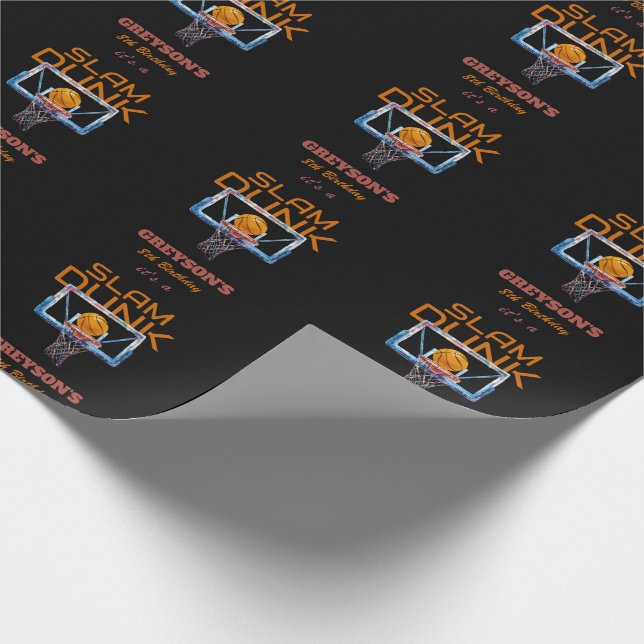 Slam Dunk Basketball Any Age Birthday Geschenkpapier (Ecke)
