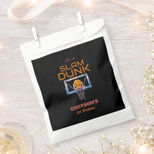 Slam Dunk Basketball Any Age Birthday Geschenktütchen (Ausgeschnitten)