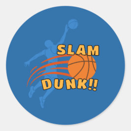 Slam Dunk Basketball für Sportfans Runder Aufkleber