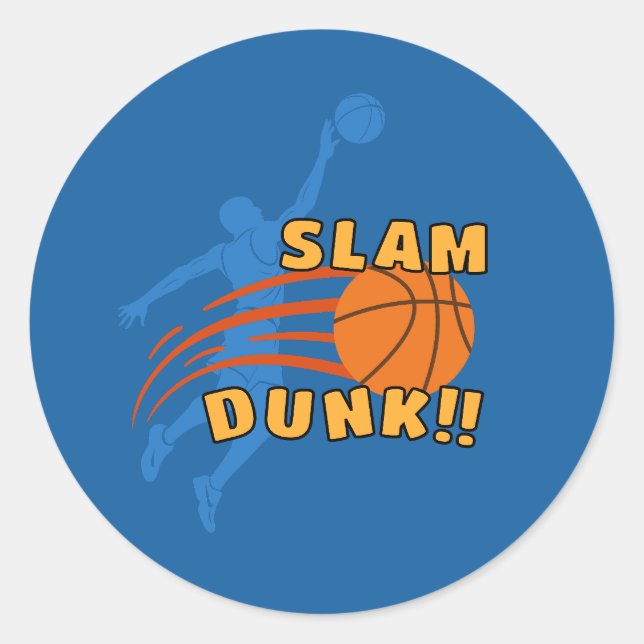 Slam Dunk Basketball für Sportfans Runder Aufkleber (Vorderseite)