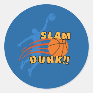 Slam Dunk Basketball für Sportfans Runder Aufkleber